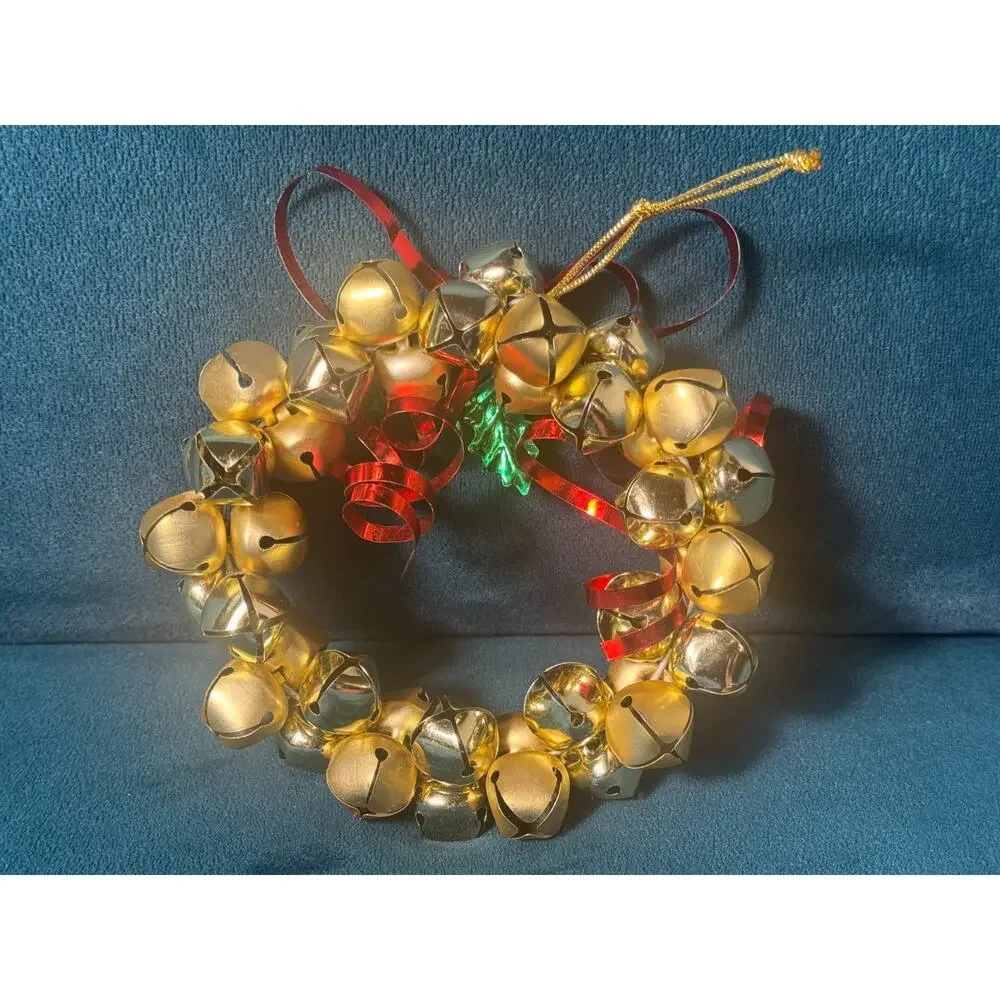 Gold Jingle Bell 5” Wreath Ornament